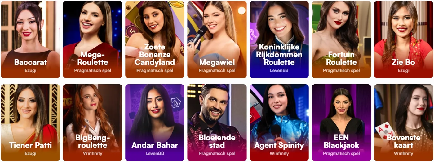 Live casino spellen bij Insta Spin Casino
