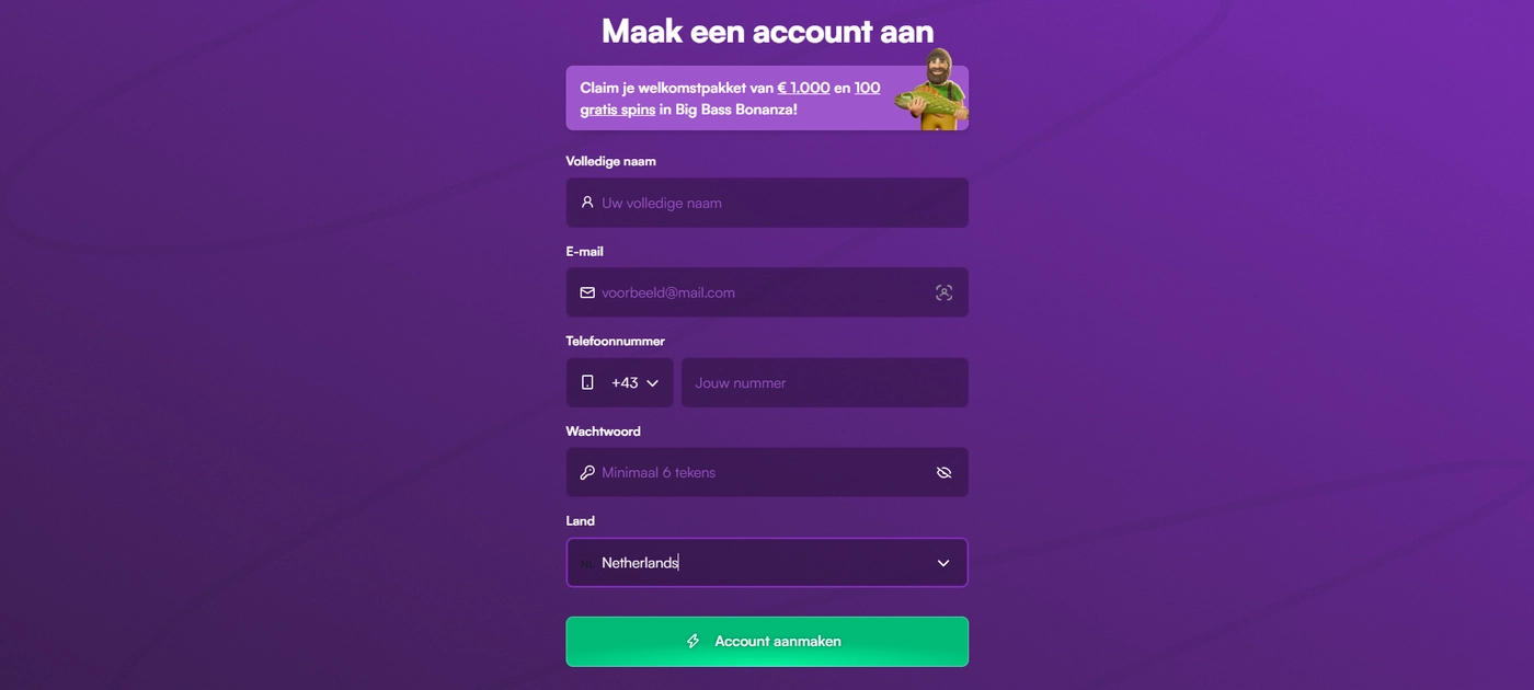 Instaspin Casino registratie en inloggen